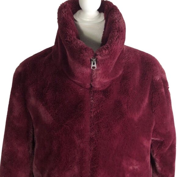 French Connection Small Faux Fur Jacket Full Zip Purple Buona $168 - Picture 6 of 12